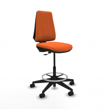 Piqueras y Crespo Taburete Elche CP bali naranja base piramidal ruedas 65mm nailon