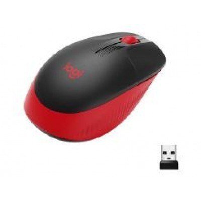 Mouse raton logitech m190 full size optico wireless inalambrico rojo