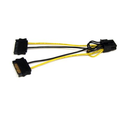 Cable Adaptador 15cm Alimentación SATA a Conector 8 Pines de Corriente de Tarjeta Gráfica PCI Express PCIe