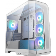 GABINETE MSI MAG PANO M100R PZ WHITE MICRO-ATX VIDRIO PANORÁMICO 270° 4 VENTILADORES ARGB