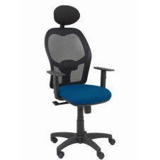 Piqueras y Crespo Silla Alocén malla negra asiento bali azul marino brazos regulables cabecero fijo
