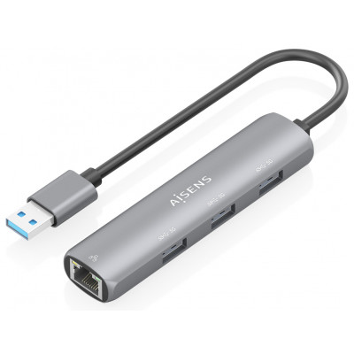 USB3.0 DOCK AISENS USB-A A ETHERNET GIGABIT HUB 3XUSB-A GRIS 15CM