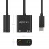 Aisens - Conversor Usb-C A Audio 48Khz, Usb-C/M-2Xjack 3.5/H, Negro, 1