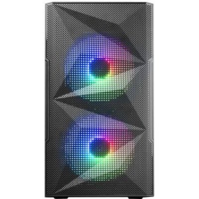 (Km0) CAJA MICROATX GAMING MARS GAMING MC-ME BLACK FRONTAL MESH CON 2 VENTILADORES FRGB 120mm LATERA