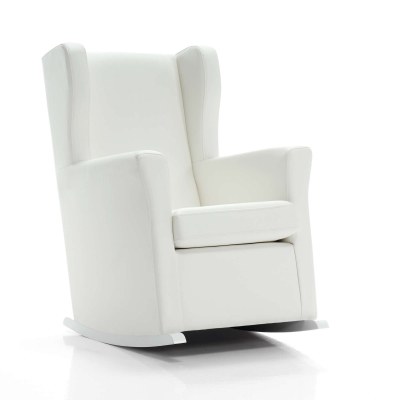 Sillón de lactancia tapizado en polipiel · SOGNO White · Alondra