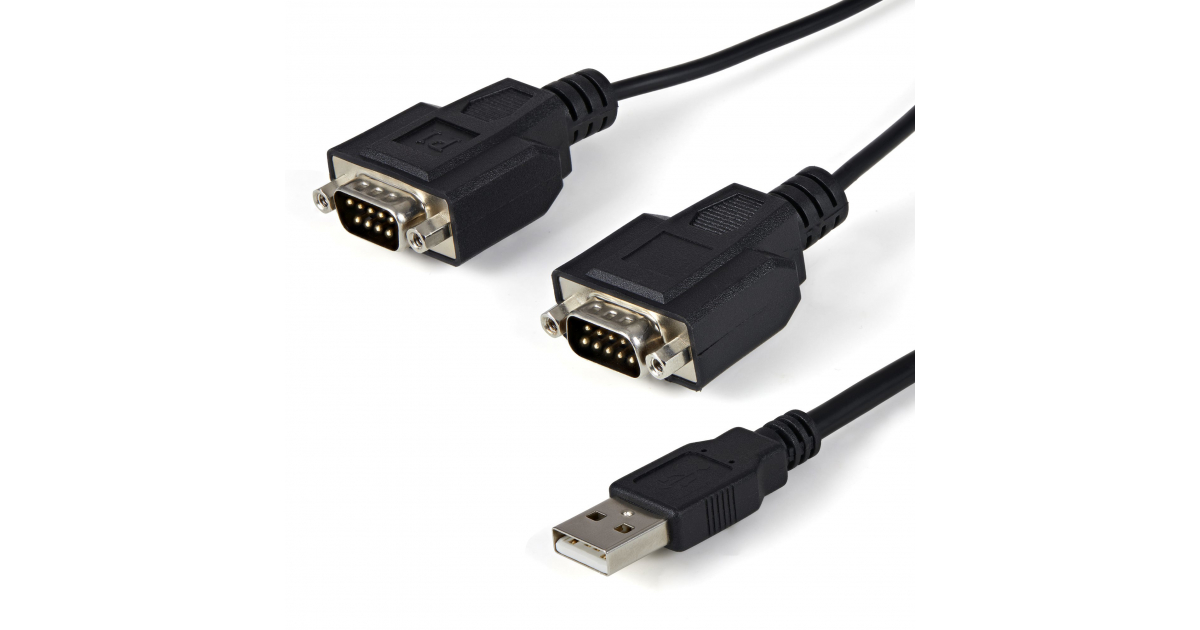 Cable 1,8m USB a 2 Puertos Serie Serial RS232 DB9 Retención del Puerto ...