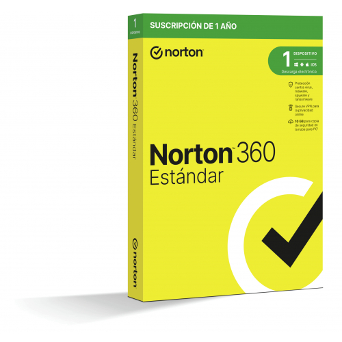 Caja NORTON 360 Standard 10GB ES 1 usuario 1 dispositivo 1A