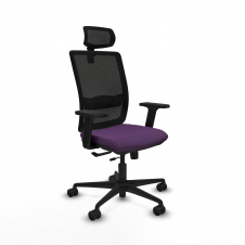 Piqueras y Crespo Haches traslack malla negra bali morado brazos 2D base nailon cabecero malla 2D ruedas 65mm nailon