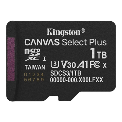 Tarjeta memoria micro secure digital sdxc 1tb kingston canvas select plus clase 10 uhs - 1