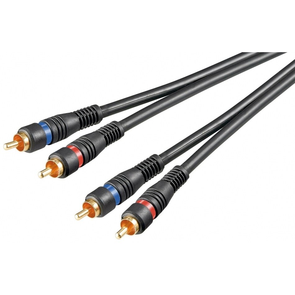 Cable RCA 2 Machos a 2 RCA Machos 3m HQ