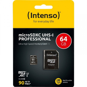 Tarjeta microSD Intenso 3433490 Micro SD UHS-I profesiona 64GB