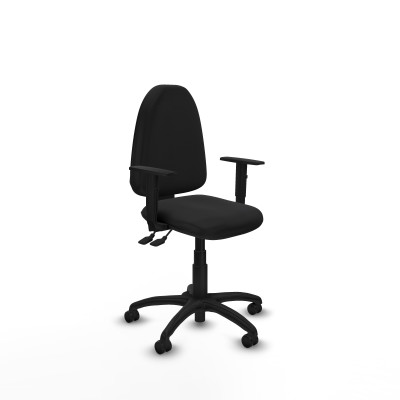 Aýna AS similpiel negro brazos 1D base poliamida ruedas engomadas 50mm