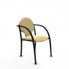 Piqueras y Crespo Pack 2 sillas Hell?n chasis 4 patas negro similpiel crema