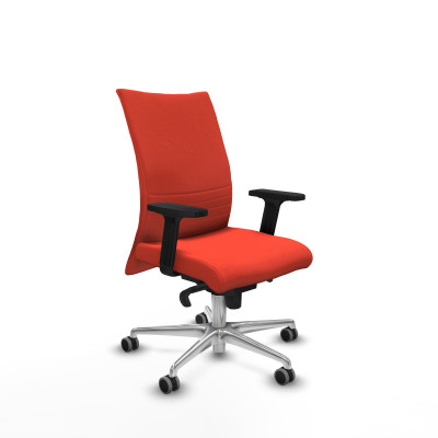 Albacete confidente sincro bali naranja oscuro brazos 2D base aluminio ruedas 65mm engomadas