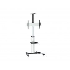 SOPORTE PANTALLA DE SUELO CON RUEDAS EQUIP PARA PANTALLA DE 37P A 70P FIJO ROTACION 90º DE ALUMINIO 650602