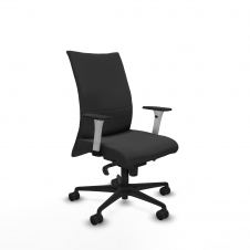 Piqueras y Crespo Albacete confidente sincro similpiel gris oscuro brazos 1D blancos base nailon ruedas 65 mm nailon