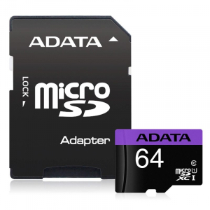 Tarjeta microSD ADATA MicroSDHC 64GB UHS-I CLASS10 c/adapt