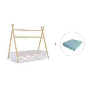 Cama cabaña Montessori madera 70x140 cm + toldo Mare · Homy Life