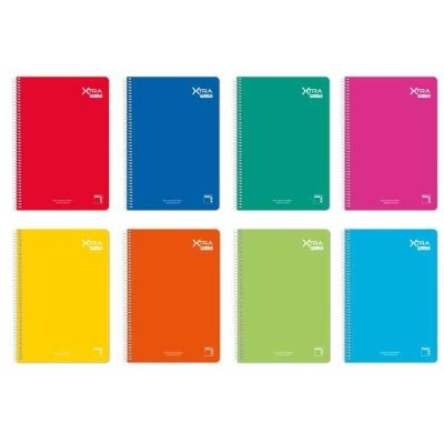 PACSA Cuaderno Xtra Plus tapa contracolada 80h 90g pauta 2,5mm cuarto colores surtidos