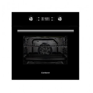 Horno multifunción Corberó CCHMP1023N, Pirólisis, 59.5 x 59.5 cm, 8 programas, abatible, 65 litros, clase A, mandos escamoteables, display digital, negro