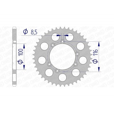 Corona AFAM aluminio 93303 - Paso 520 93303-42