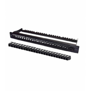 WP Panel de conexión modular de 19\1 Cat.6a UTP 24 RJ45 1U negro