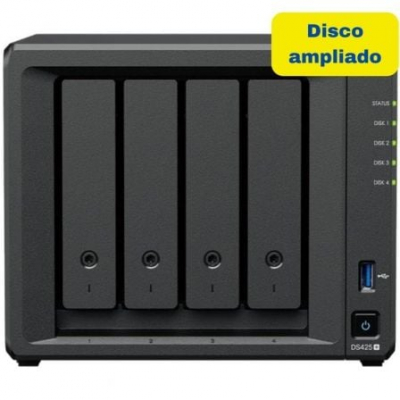 NAS Synology Diskstation DS425+/ 4 Bahías 3.5- 2.5/ 2GB DDR4/ 16TB/ Formato Torre
