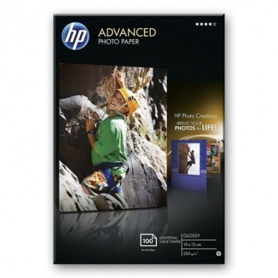 Papel Fotográfico HP Advanced Q8692A/ 10 x 15cm/ 250g/ 100 Hojas/ Brillante