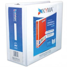 Carpeta Panorámica Kyma de Vinil Tamaño Carta 5 Aro en D Blanca