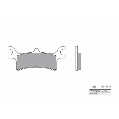 Pastillas de freno sinterizadas de competición Brembo 07PO06SX 07PO06SX