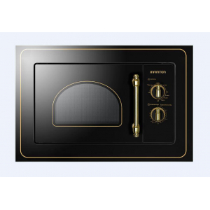 Microondas integrable Infiniton IMW-RU20, 20 litros, 800W, Grill 1000W, rústico, negro y dorado