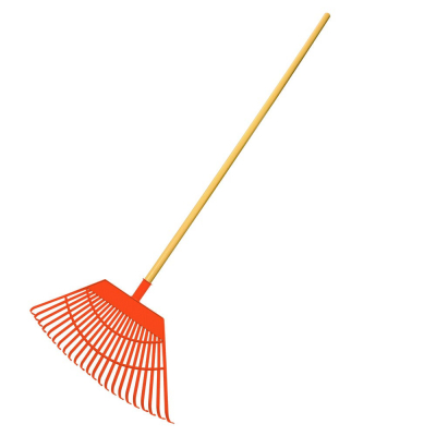 Rastrillo de césped 55 x 31 x 116 cm color naranja