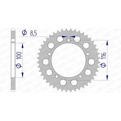 Corona AFAM aluminio 17100 - Paso 420 17100N-44