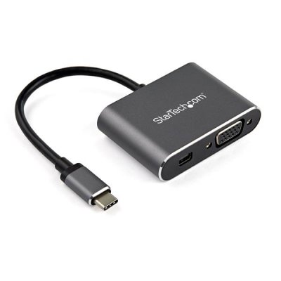 Adaptador USB-C a Mini DisplayPort y VGA - Conversor de Vídeo USB Tipo C - 4K 60Hz - HDR