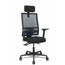 Piqueras y Crespo Silla Bormate asincro malla negra asiento bali negro brazos 2D ruedas 65mm cabecero regulable