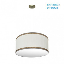 Colgante Soprano 2xe27 Cuero/beis Regx50x50 Cm