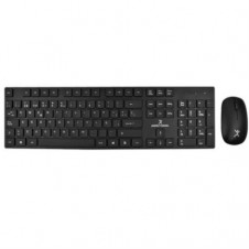 Kit de Teclado y Mouse Perfect Choice Dust Inalámbrico USB Silencioso y Antiderrames Color Negro