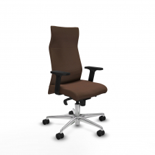 Piqueras y Crespo Albacete direcci?n sincro bali marr?n oscuro brazos 2D base aluminio ruedas 65 nailon