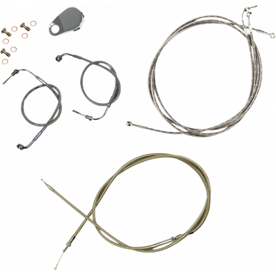 Kit líneas de freno/cables de manillar trenzados inoxidable estándar LA CHOPPERS LA-8157KT-08