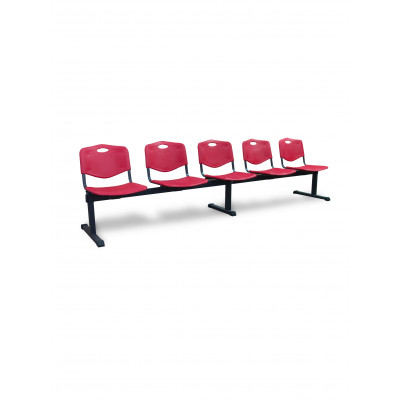 Bancada Iso plastic 5 plazas PVC color rojo