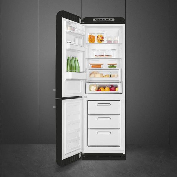 Frigorífico combi Smeg FAB32LBL6, 196.8 x 60.1 x 72.8 cm, Total No Frost, clase C, 158 kWh/año, 35 dB, 331 litros, LifePlus 0°C, negro - imagen 3