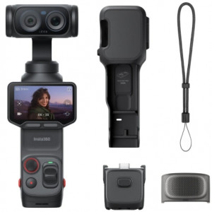 Cámara gimbal Insta360 Luna Ultra Standard Bundle, vídeo 8K30, doble lente Leica, estabilización 3 ejes, negro