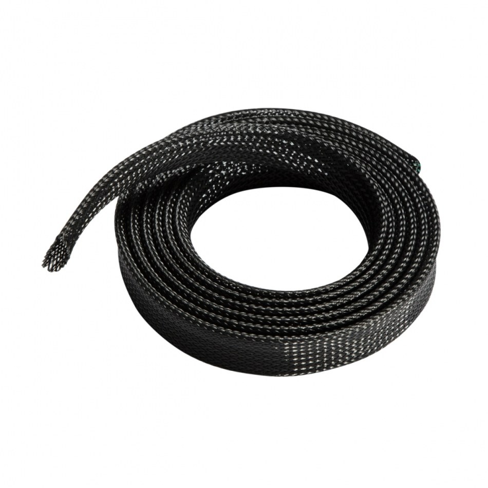 AISENS Organizador de cable poliéster 20mm, Negro, 1.0m