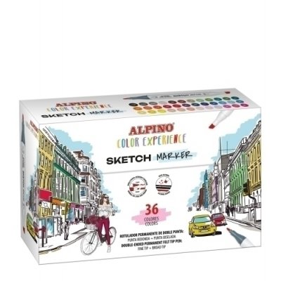 ALPINO ROTULADORES SKETCH MARKER COLOR EXPERIENCE DOBLE PUNTA ESTUCHE 36 C/SURTIDOS