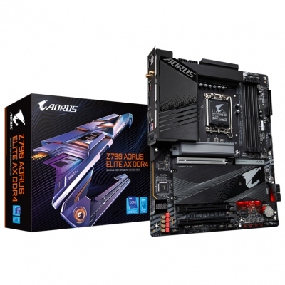 Placa base gigabyte z790 aorus elite ax 1700 atx - 4x ddr4 - 6x sata3 - 5x usb 3.2 - 1x usb tipo c - 4x usb 2.0