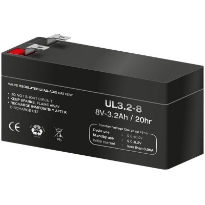 Bateria Plomo 8Vdc 3,2Amp AGM medidas 134x36x63mm MVWPS832