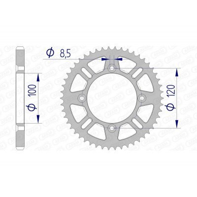 Corona AFAM aluminio 15104 - Paso 428 15104N-49