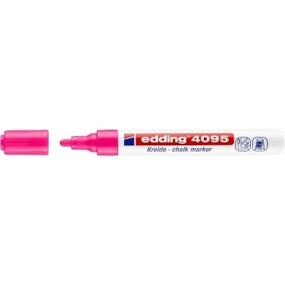 Edding 4095 Rotulador de Tiza Liquida - Punta Redonda - Trazo entre 2 y 3mm - Olor Neutro - Color Rosa Neon