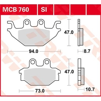 Pastillas de freno metal sinterizado SV TRW MCB760