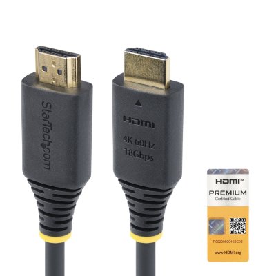Cable HDMI Premium Certificado de Alta Velocidad de 1m - 4K 60Hz - 144Hz - UHD - HDR10/HDCP 2.2/ARC - 18Gbps - Cable HDMI 2.0 para Monitor o TV - Recubrimiento TPE